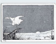 Postcard Greeting Card with Heron Flying Art Print picture