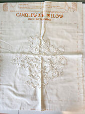 Vintage hand hand embroidered candlewick pillow top and back 1980s picture