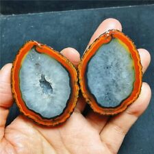 RARE 1 pair 127g Natural rough Warring States Red Agate Crystal Healing 3939+ picture