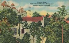 Postcard Crescent Hotel Catholic Church Eureka Springs Arkansas AK Linen 1955 picture