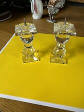 Pair of Swarovski Crystal Art Pin Candleholder~New~No Box picture
