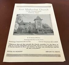 VTG Church Bulletin, 1957...First Methodist Church, Pittsburg, Texas picture