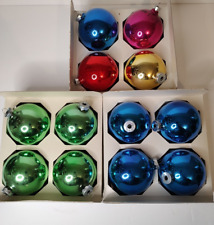 12 Vtg Coby Multi Colored  Glass Ornaments  3