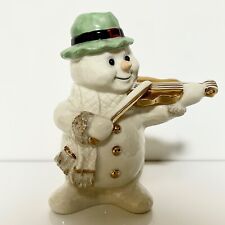 Misaka Elegance Porcelain Frosty The Snowman playing the Violin Figurine Mint picture