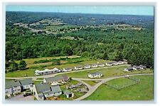 c1950s Aerial View on Coles Hill Moody's Motel Waldoboro Maine ME Postcard picture