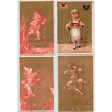 x4 LOT c1880s Claremont New Hampshire Manufacturing Trade Cards NH Child Boy C17 picture