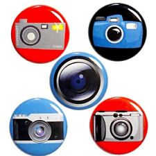 Vintage Camera & Lens Buttons Backpack Pins Pin Set Jacket Pins 5 Pack 1