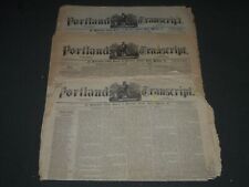 1879-1882 PORTLAND TRANSCRIPT NEWSPAPER LOT OF 3 ISSUES - NP 2337 picture