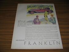 1930 Print Ad Air Cooled Franklin Cars Airplane Feel Syracuse,NY picture