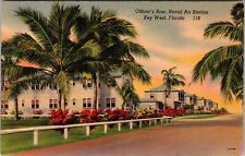 Key West FL-Florida, Naval Air Station, Officer's Row Vintage c1951 Postcard picture