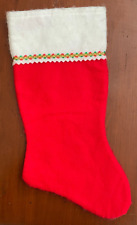 Christmas Stocking LARGE Red w/ White trim Brand New w/out Tags *FREE GIFT* picture