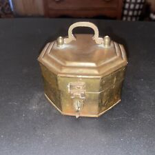 Vintage Solid Brass Potpourri Incense Holder, Trinket Box Made In India picture