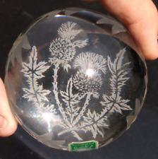 Edinburgh Crystal engraved Heather Paperweight with orig. Tag picture