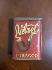 VINTAGE EARLY 1900’s VELVET PIPE TOBACCO TIN NICE GRAPHICS picture