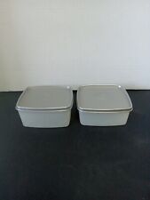 Set of 2 Vintage Tupperware Square Freezer Containers #311 With Lids picture