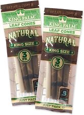 King Palm | King Size | Natural | Palm Leaf Rolls | 2 Packs of 3 Each = 6 Rolls picture