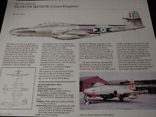 NEAT ~ Gloster Meteor Military Plane Aircraft Profile Data Print ~ WOW picture