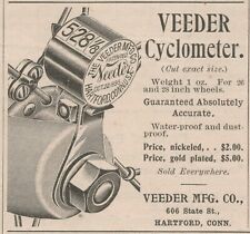 Veeder Bicycle Cyclometer 1896 Hartford CN Vintage Print Ad picture