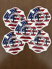 Lot of 5 IAFF FIREFIGHTER WINDOW Sticker DECALS W/ Union Bug “ American Flag “ picture