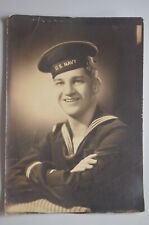 Vintage United States Navy Sailor Studio Portrait Photo. picture