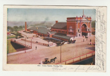 1908 Postcard NE Omaha Nebraska Union Station Embossed Barkalow Bros No 453 Oct picture