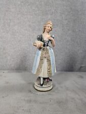 Vintage Norleans Lady with Books Wearing Blue Floral Dress with Laces Figurine picture