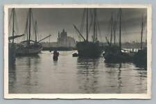 Barche all'Ancora VENICE Italy RPPC Beautiful Antique Photo Postcard ~1920s picture