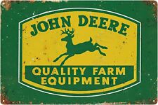 John Deere Farming Quality Agriculture Equipment Rustic Metal Sign 8x12 Inches picture