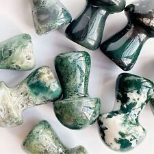 Mini moss agate hand carved mushrooms picture