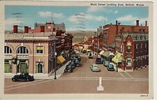 Belfast Maine Main Street Scene Rexall Drugs Old Cars Vintage Postcard c1940 picture