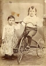 Victorian Children & Tricycle / Bicycle, Boy with Sausage Curls Photo, New York picture