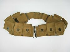 WWII US Army Mills 10 Pocket Rifle Ammunition Belt Pucker Pockets Marked WWI picture