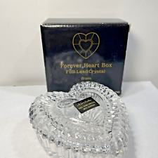 Noritake Full Lead Crystal Trinket Box Forever Heart West Germany Original Box picture
