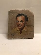 PAINTING OF JACK PAAR ON TILE SIGNED picture