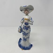 Vintage KPM Victorian Lady Hat & Handbag Porcelain 9” Tall Figurine Doll Statue picture
