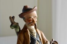 Vintage Sleeping Old Man Seated on Bench w/ Pipe & Boots 9” Porcelain￼ Figurine￼ picture