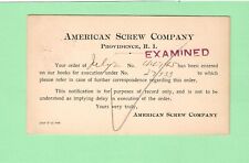 McKinley One Cent Postcard from American Screw Machine to Draper - 1913 PC picture