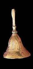 Vintage Brass Small Dinner School Bell Engraved Nice Sound Good Condition picture