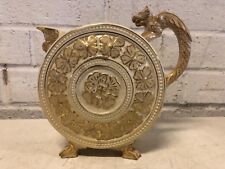 Antique English Ceramic Circular Lion Floral Decorative Creamer picture