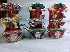 Vintage 1993 Mr Christmas Carousel Ornaments Circus Animals Set Working picture