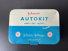 Vintage 1950's Johnson & Johnson First Aid Kit Autokit with Sealed Contents picture