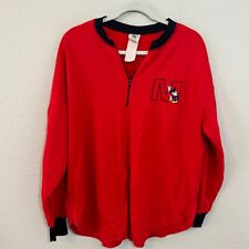 Vintage Disney Mickey Mouse Crewneck Sweatshirt XL Red black Zipper Embroidered picture