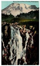 Myrtle Falls & Mount Tacoma Washington Antique Postcard c.1910 Lowman & Hanford picture