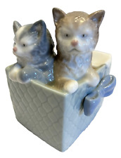 Vintage NAO Lladro Kittens Cats in Blue Box 4