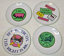Vintage Preppy Plate Set x4 Workman Publishing Sigma The Taste Setter 8.5