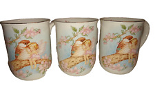 Lot 3 Otagiri Fraser Collection Fairy w/Bird & Apple Blossoms Mugs Made in Japan picture