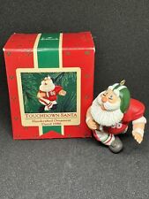 1986 Hallmark  Christmas Ornament TOUCHDOWN SANTA  Handcrafted Football B27 picture