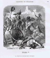 PSARA, GREECE (VICTORY OF THE OTTOMANS/TURKS) -1866 Beranger French Song picture