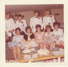 1962 SPring Formal Prom Slick Guys Bubble Hair Ruffle Girls Color Snapshot picture