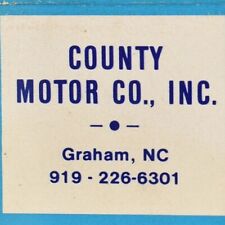 1982 County Motor Company Ford Car Dealership Graham North Carolina Matchbook picture